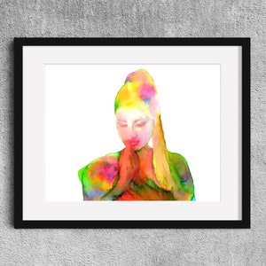 Namaste - Fine Art Print yoga /meditation watercolor painting - Yoga gift - Kundalini gift - Meditation art - Yoga art - Salutation art