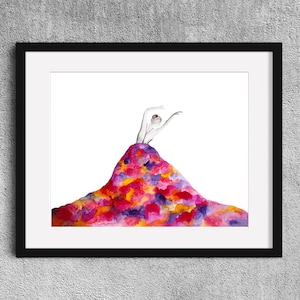 Die verwöhnte Dame - Poster Aquarell Malerei - Geschenk für Sie - Mode Kunst - Tänzerin Malerei - Geschenk für Sie -