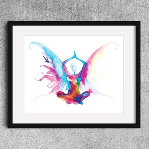 The lotus fairy- Personalized fairy yoga watercolor  print/painting - Yoga gift - Nursery gift - Lotus pose watercolor