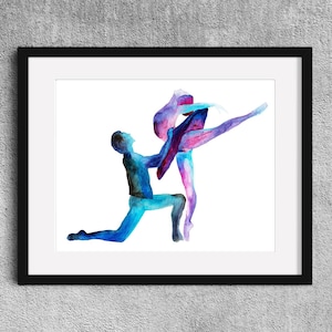 By the lake - Swan lake watercolor painting - Dancer gift - Ballet Dance watercolor - Classical dancer present