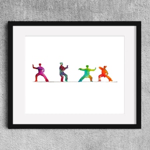 Stillness - Printable art - Tai chi gift - Instant digital download watercolor painting - Tai chi art - Martial art painting