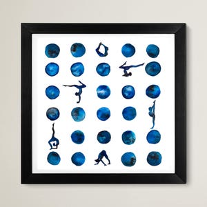 The new mind game - Fine Art  Print yoga watercolor painting - Yoga gift