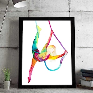 The teardrop - Trapeze circus art - Fine Art  Print watercolor painting - Trapeze artist gift - Circus gift - teardrop trapeze