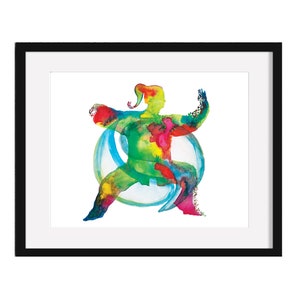 The taijitu lady - Printable art - Tai chi gift - Instant digital download watercolor painting - Tai chi art - Martial art painting