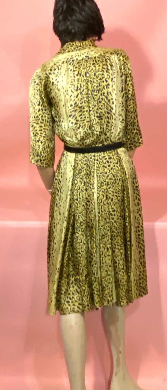 Vintage 1960’s-70’s MONTALDO Leopard Spot Silk Dr… - image 5