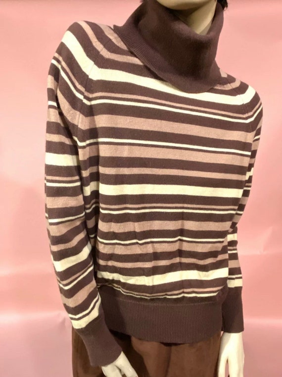 Vintage 1960’s Striped Turtleneck Shirt Top By Sw… - image 9