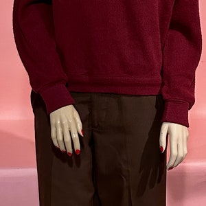 Vintage 60s by MAJER SLACKS- Mens Brown Solid Colored Wool Blend Flat Front Slacks Pants-Mod!
