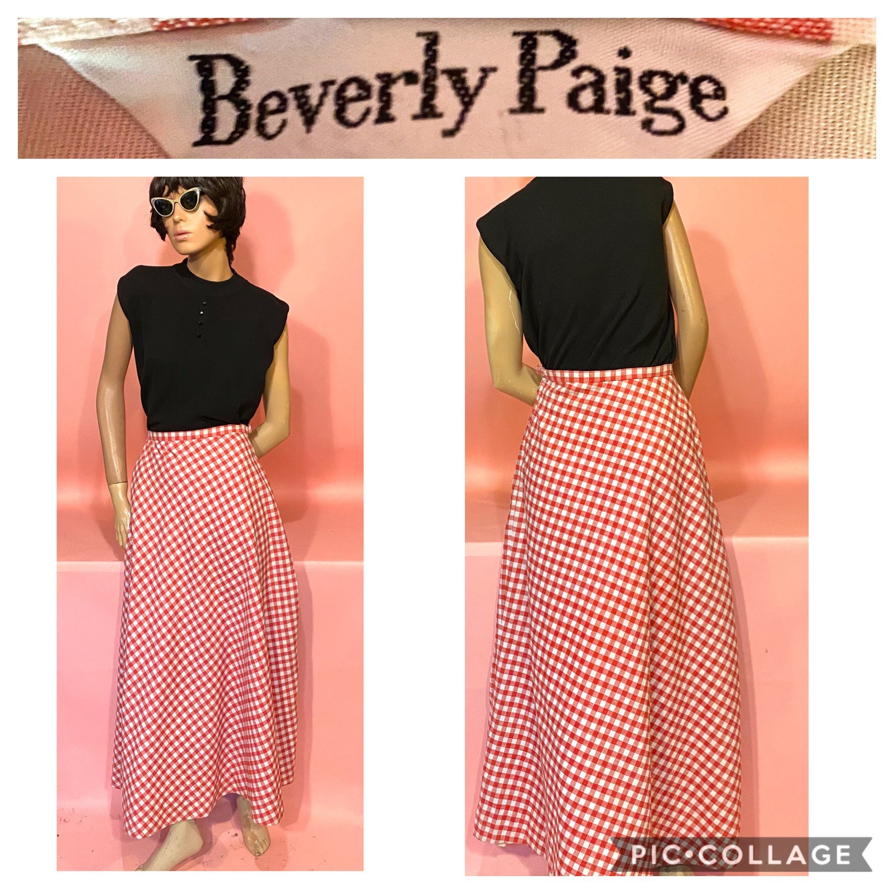 Vtg 60s70s BEVERLY PAIGE MAXI Skirt Red & White Checked Picnic Table  Design Cut on the Bias Beautiful Cotton Lined in White Rayon Size S - Etsy
