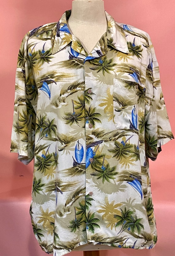 1980's Vintage Hawaiian Shirt-Size Medium-Men's o… - image 1