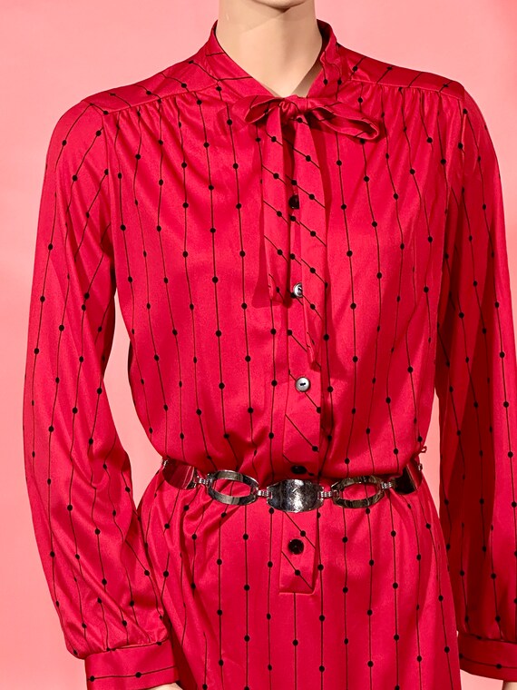 Vintage 1960’s LADY BLAIR Red Mini Shift Dress wi… - image 5