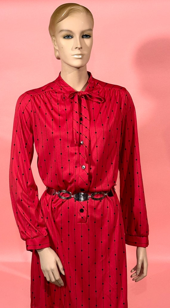 Vintage 1960’s LADY BLAIR Red Mini Shift Dress wi… - image 7