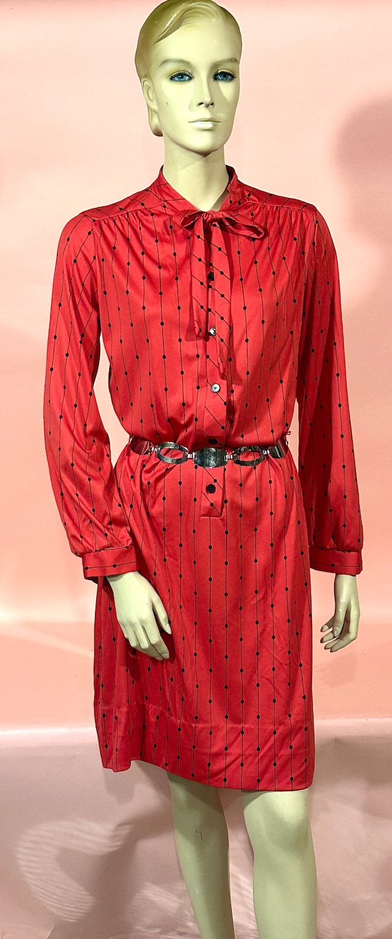 Vintage 1960’s LADY BLAIR Red Mini Shift Dress wi… - image 3