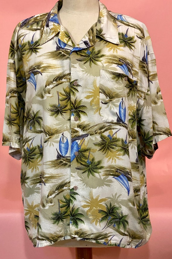 1980's Vintage Hawaiian Shirt-Size Medium-Men's o… - image 2