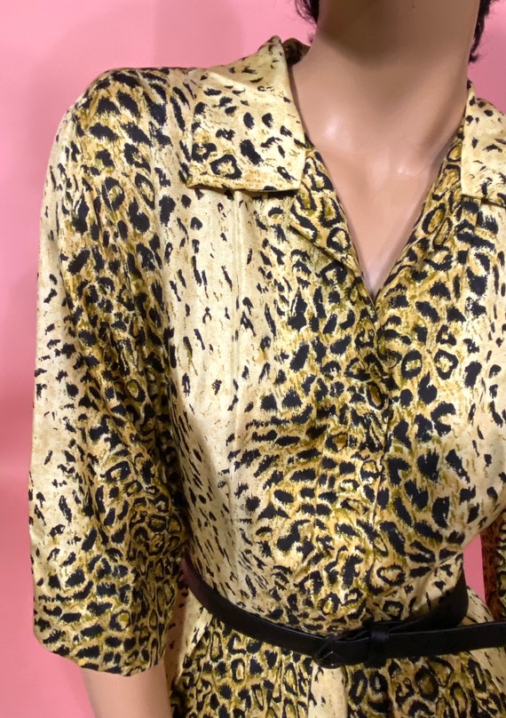 Vintage 1960’s-70’s MONTALDO Leopard Spot Silk Dr… - image 9