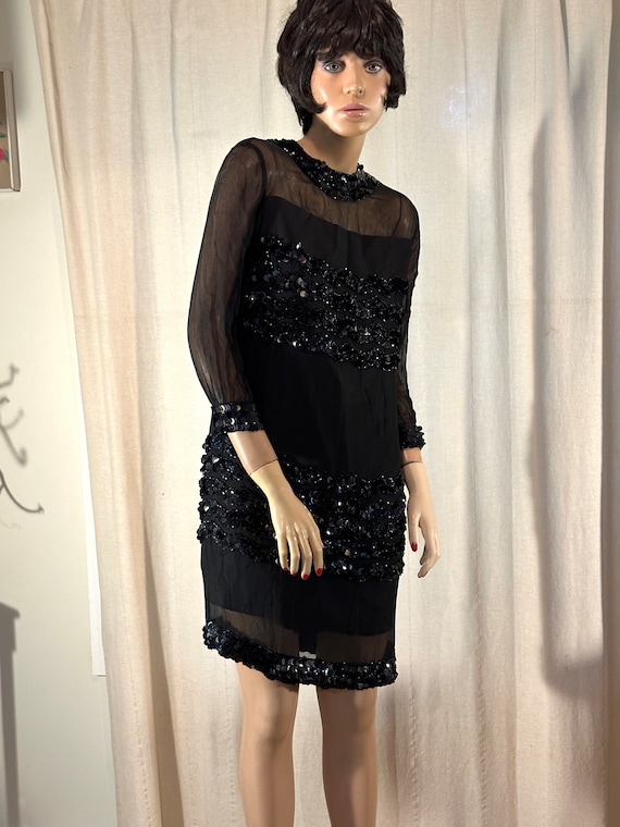 black sequin knit mini dress Sofie Black Sequin Knit Strapless Mini Dress - US 6 main image 0