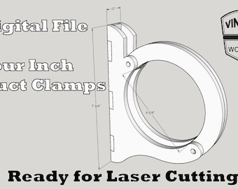 Four inch round duct brackets - Laser ready file for 1/4" or 6mm material