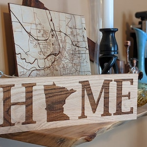 Minnesota Home Sign - MN Wood Sign - MN Housewarming Gift - Minnesota Gift - MN Room Decor - North Star State Sign