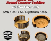 Round Coaster Caddy Digital Files for Laser Cutting