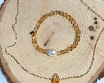 Citrin Halskette und Armband