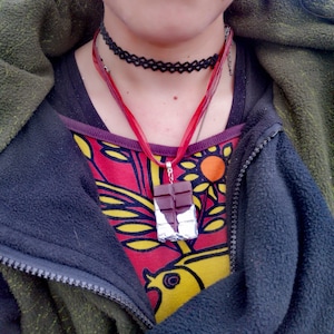 Kamila&#39;s Choc Block Necklace. Polymer Clay Chocolate Pendant. Chocolate Necklace.