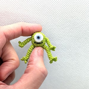Monsters ink Mike wazowski micro crochet miniature stuffed figure monsters ink, amigurumi