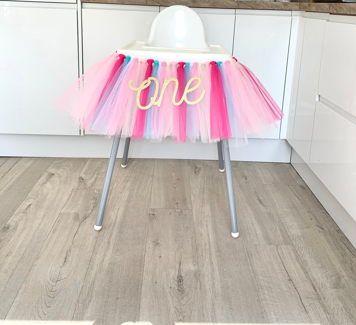 High chair garland One Bunting Highchair Bunting 1st Etsy