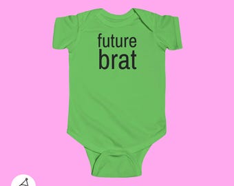 Custom brat baby grow, funny baby shower gift, hilarious baby onesie, funny slogan baby bodysuit, gen z parent baby gifts, baby girl gift