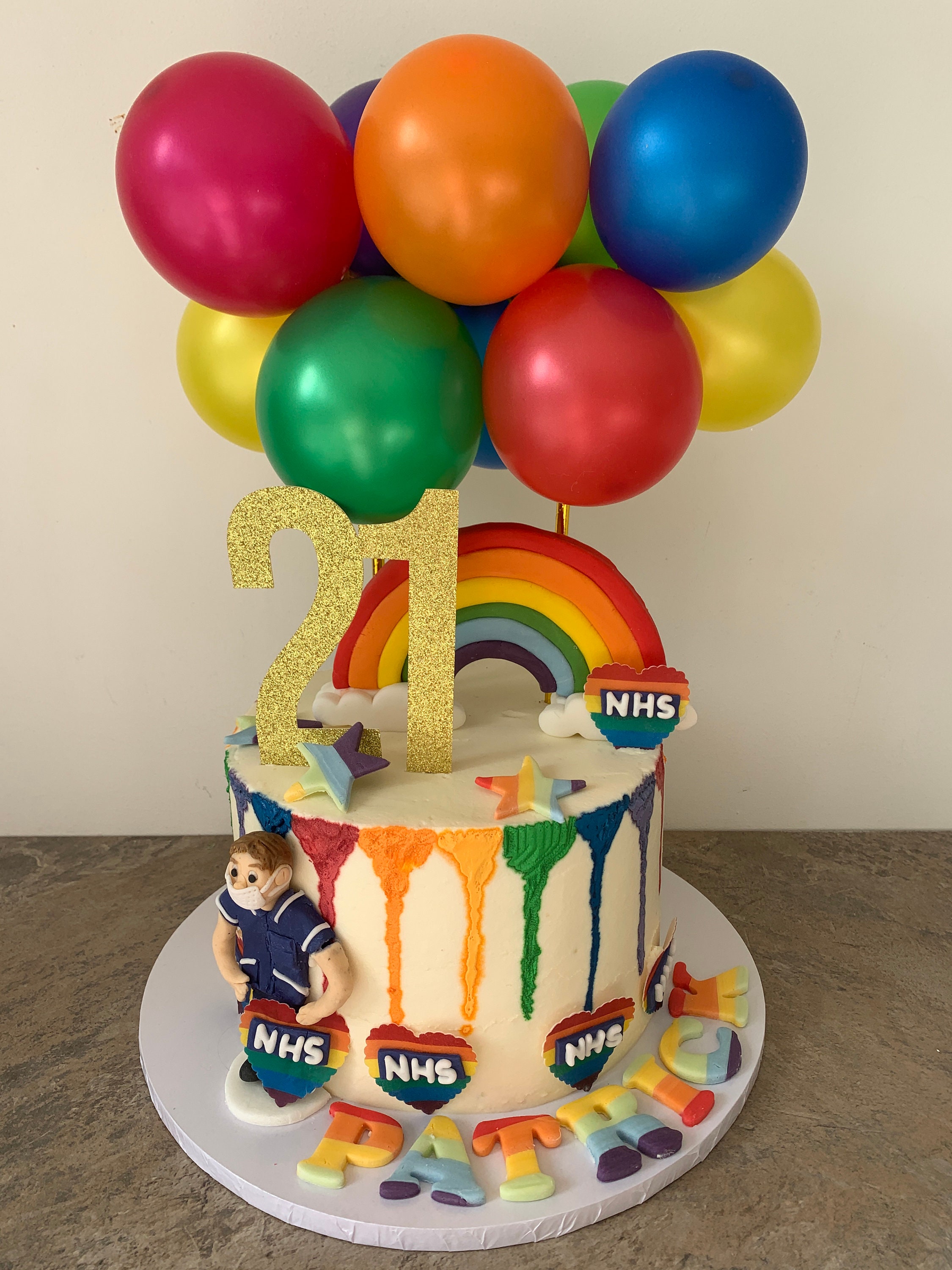 Balloon Cake Topper. Mini Balloon Banner Garland Party | Etsy