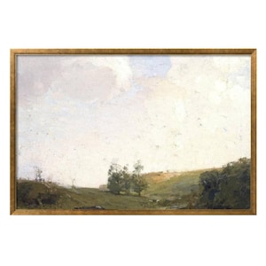 Sunrise Landscape Instant Digital Download, Vintage Antique Oil Painting, Antique Art, Vintage Print, Landscape Print image 1