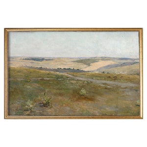 Deserted Landscape Instant Digital Download, Vintage Antique Oil Painting, Antique Art, Vintage Print, Landscape Print image 1