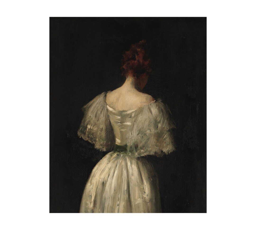 White Dress - Instant Digital Download Vintage Antique Oil Painting ...