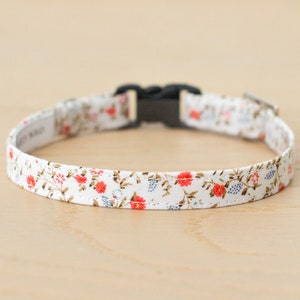 Cat Collar Rose Garden Red Rose Cat Collar / Breakaway or Non-Breakaway / Girl Cat Collar, Floral, Wedding / Cat, Kitten, Small Dog image 1