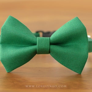 Bow Tie Cat Collar - "Forest Green" - St. Patrick's Day Cat Collar with Bow / Breakaway or Non-Breakaway / Irish / Cat, Kitten, Small Dog