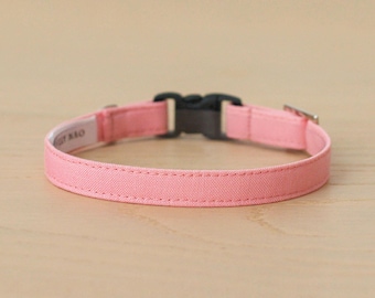 Pink Cotton Cat Collar – Breakaway Buckle, Kitten Collar