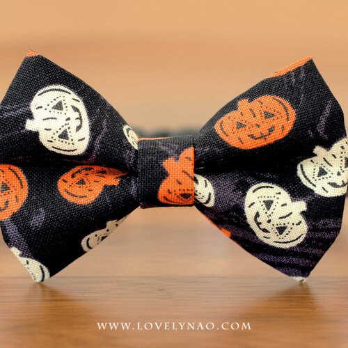 Fall / Halloween Cat Collar With Bow Tie pumpkin Etsy