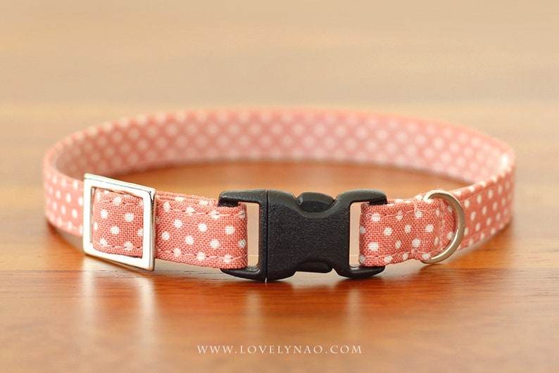 Lovely Dots Cat Collar Rose Pink Etsy