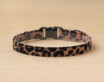 Cat Collar - "Leopard" - Animal Print Cat Collar / Breakaway or Non-Breakaway / Leopard, Cheetah, Exotic Cat / Cat, Kitten, Small Dog