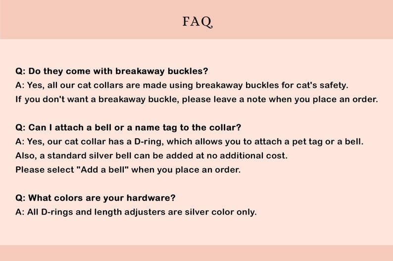 Cat Collar Solid Apricot Solid Orange Cat Collar / Breakaway or Non-Breakaway / Spring, Summer, Wedding / Cat, Kitten, Small Dog image 7