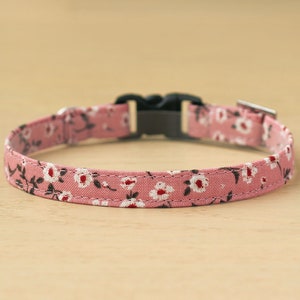 Cat Collar - "Blooming Dahlia - Pink" - Floral Cat Collar / Breakaway or Non-Breakaway / Girl Cat Collar / Spring / Cat, Kitten, Small Dog