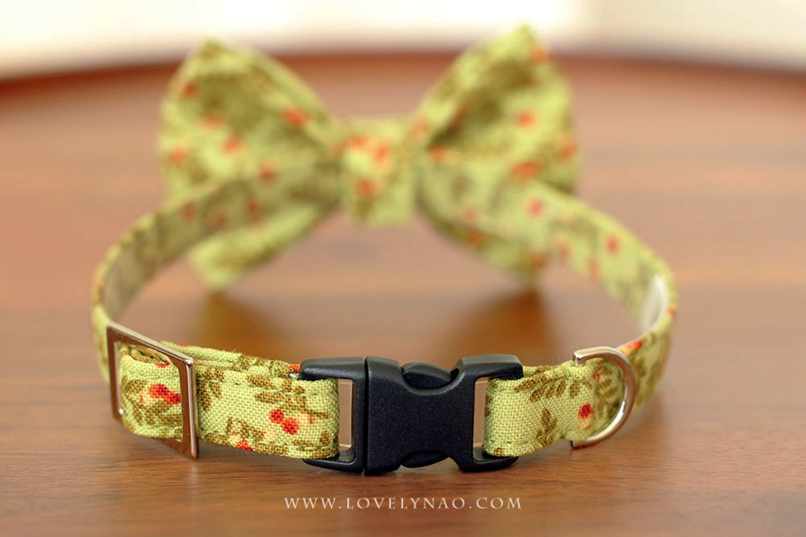 Christmas Cat Bow Tie Collar Winter Berry Green / Holiday Etsy