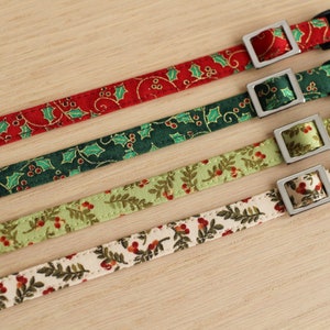 Christmas Cat Collar Winter Berry Botanical Berries Cat Collar / Breakaway or Non-Breakaway / Holiday, Winter / Cat, Kitten, Small Dog image 4