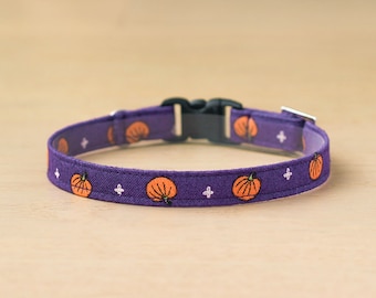 Halloween Cat Collar - Tossed Pumpkins