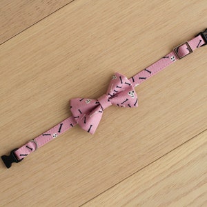 Halloween Cat Bow Tie Collar – Skulls & Bones image 2