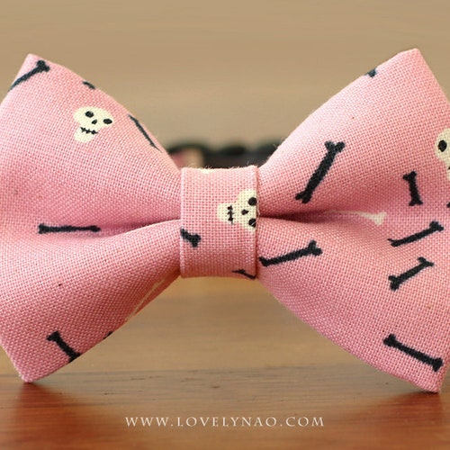 Halloween Cat Bow Tie Collar Skulls & Bones Etsy