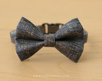 Golden Autumn Cat Bow Tie Collar