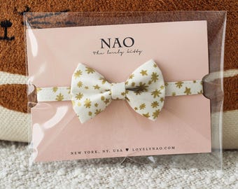 Christmas Cat Bow Tie Collar – Starry Night (Cream) / Holiday Cat Bow Tie Collar / Rifle Paper Co® Cat Bow Tie Collar