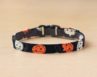 Halloween Cat Collar - Ghost pumpkins