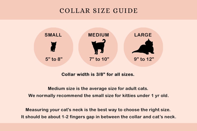 Cat Collar Solid Apricot Solid Orange Cat Collar / Breakaway or Non-Breakaway / Spring, Summer, Wedding / Cat, Kitten, Small Dog image 6