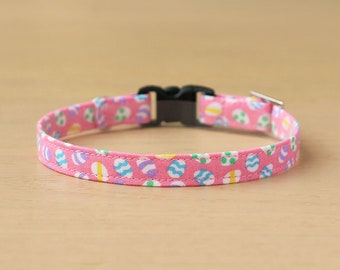 Cat Collar - "Easter Egg" - Easter Eggs Cat Collar / Breakaway or Non-Breakaway / Pastel, Easter Bunny, Spring / Cat, Kitten, Small Dog