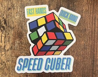 Speedcubing Waterbottle Sticker 2.5”x 3.0”